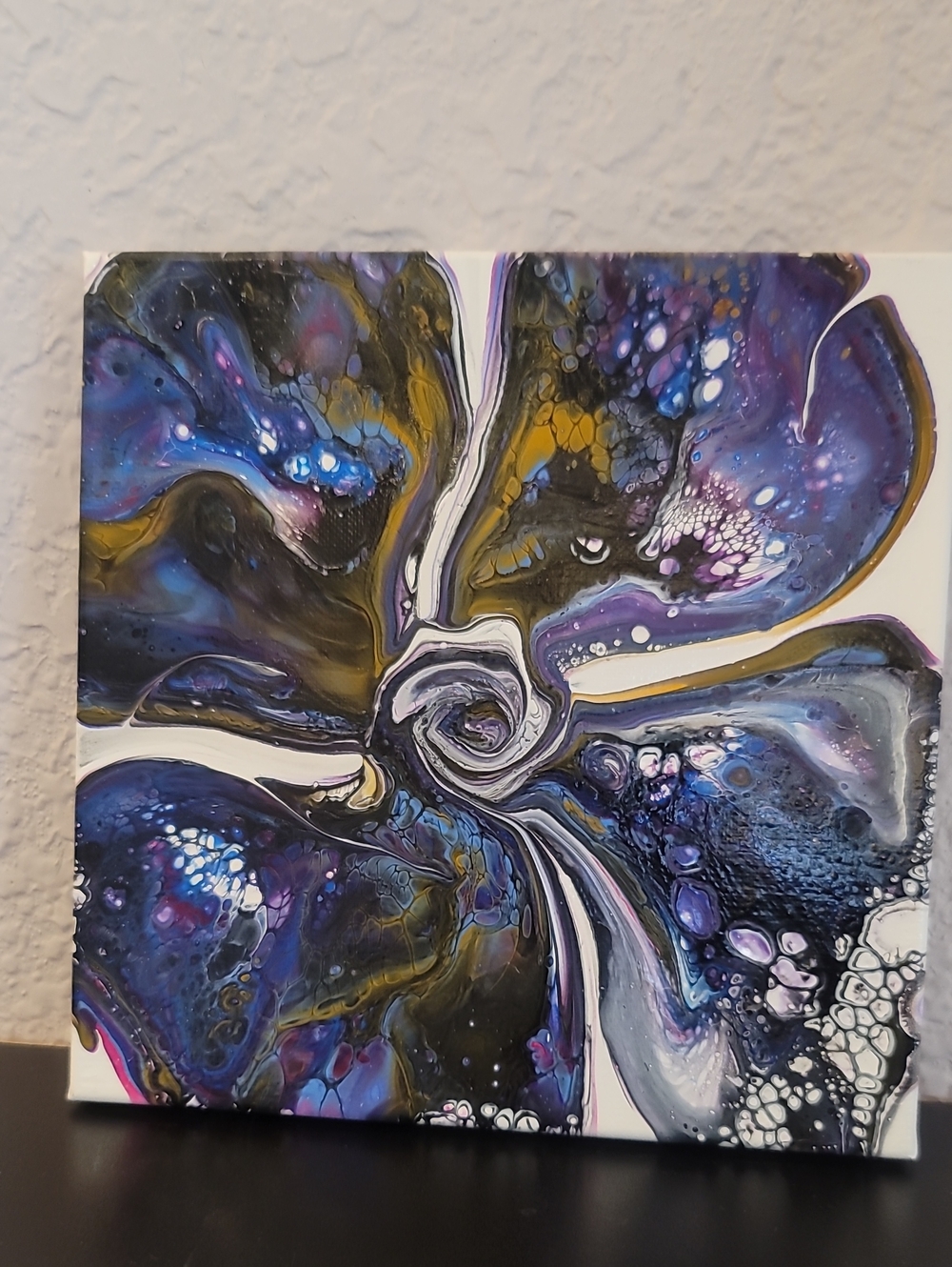Abstract Swirl Canvas Art in Blue and Purple - Unbranded